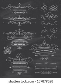 Vintage Calligraphy Chalkboard Design Elements