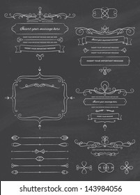 Vintage Calligraphy Chalkboard Design Elements Two