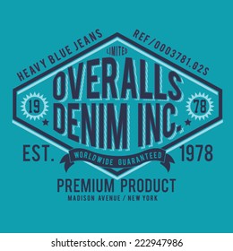 Vintage calligraphy denim, t-shirt typography, vectors illustration 