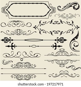 The vintage calligraphy design set 