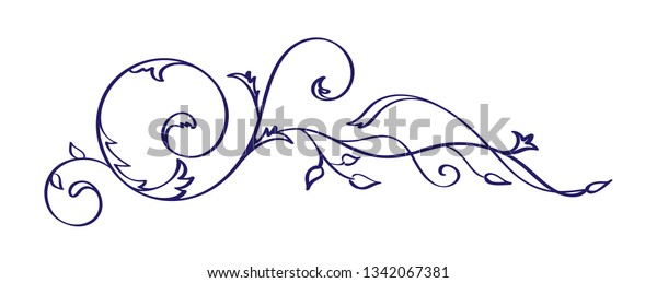 Vintage calligraphy flourish vector element. Divider\
or corner design for wedding and Valentines Day, birthday greeting\
card and web, eco logo