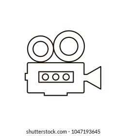 Vintage Camcorder line  Icon. flat design style