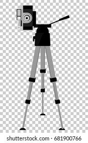 Vintage Camera at Aluminium Tripod