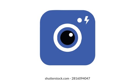 Vintage camera with black lens and blue body highlighting photography tools and artistic equipment on a plain white surface for creative use