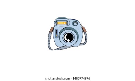 Vintage camera blue color design for website