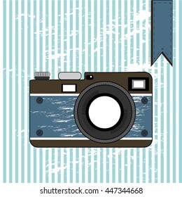 vintage camera. checkbox. drawing on antiqued paper