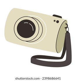 Vintage camera devise flat illustration on the white background