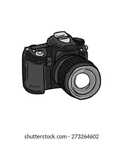 vintage camera doodle
