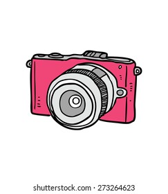 vintage camera doodle