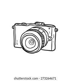vintage camera doodle