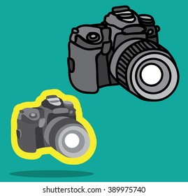 vintage camera doodle