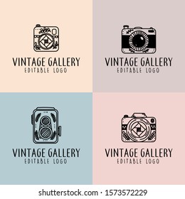 VINTAGE CAMERA EDITABLE FEMININE LOGO SIMPLE AND ELEGANT