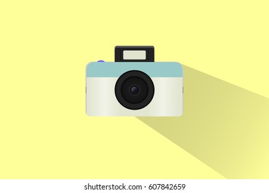 vintage camera film on isolated background. flat style design