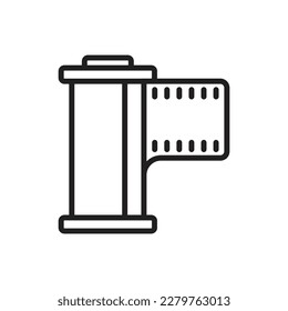 Vintage Camera Film Outline Icon Vector Illustrator