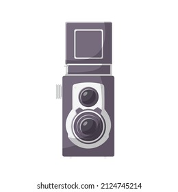 Vintage Camera Flat Illustration. Clean Icon Design Element on Isolated White Background
