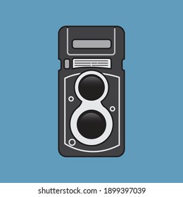 Vintage camera flat illustration vector