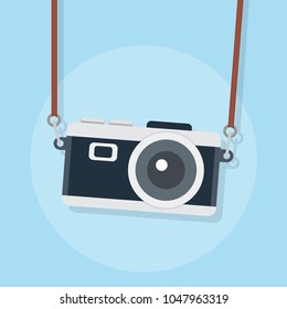  Vintage camera in a flat style,vector illustrations