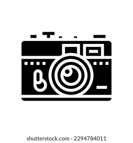 vintage camera hipster retro glyph icon vector. vintage camera hipster retro sign. isolated symbol illustration