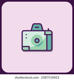 Vintage Camera Icon Design Element for Photography