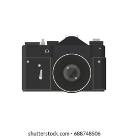 Vintage camera icon. Retro, old, antique photo camera. Flat design. Vector illustration