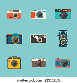 vintage camera icon vector