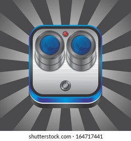 vintage camera interface button