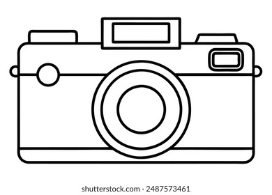 Vintage Camera line art drawing interpretation