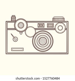 Vintage Camera Line Art Version