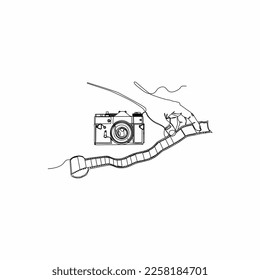 vintage camera line design art