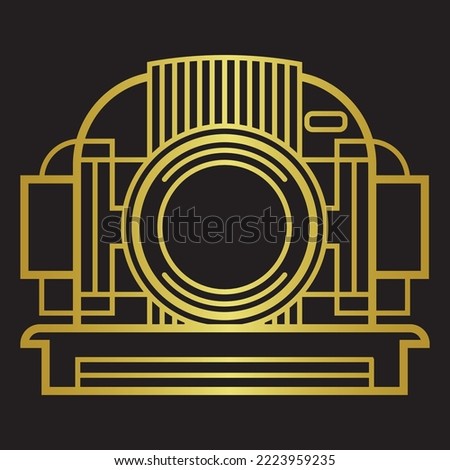 Vintage camera Logo in art deco style good for photography logo, photography club t shirt  and wall decor