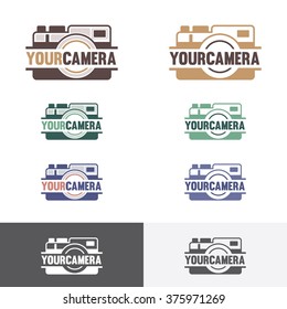Vintage Camera Logo with text in the middle