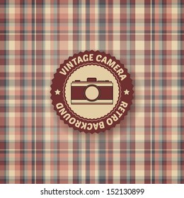 Vintage camera on retro background 