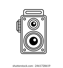 Vintage Camera Photography Vector icon.