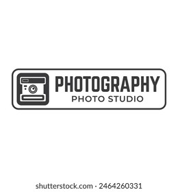 Vintage Camera Photography Vector Label, Logo Template with Retro Typography.