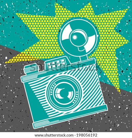 Vintage camera poster background . Illustration clip art.