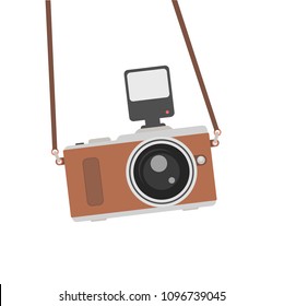 Vintage camera. Retro camera. Vector illustration.