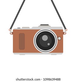 Vintage camera. Retro camera. Vector illustration.
