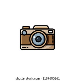 Vintage camera or retro camera, vector illustration in flat style