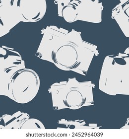 vintage camera seamless pattern retro design