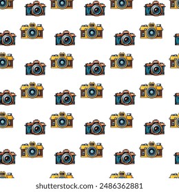 Vintage Camera Seamless Vector Pattern Design