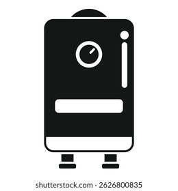 Vintage camera silhouette icon isolated on white background. Perfect for photography. Retro. Classic design. Symbol. Graphic. Old. Black. Illustration. Vector. Flat. Antique. Photographic equipment