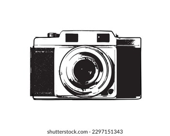 Vintage camera silhouette illustration isolate on white suitable for use  