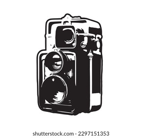 Vintage camera silhouette illustration isolate on white suitable for use  