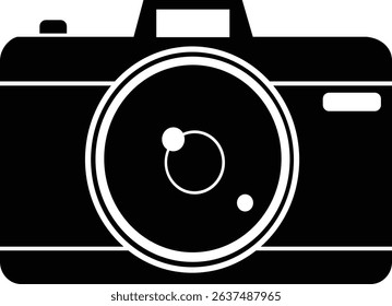 "Vintage camera silhouette vector icon"