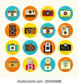 Vintage Camera Vector Design Set