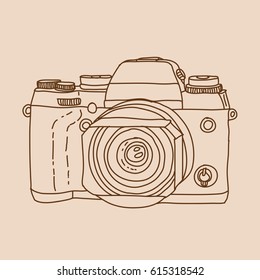 Vintage camera vector - Hand draw graphic style.