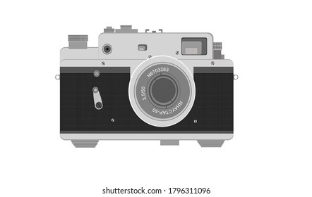 Vintage camera in vector illustration.