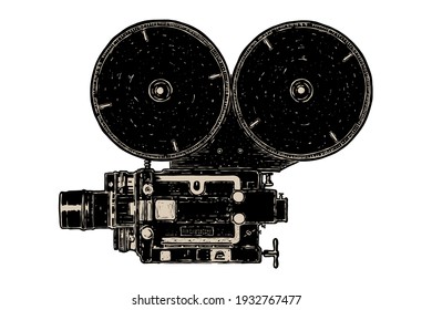 Vintage camera - vector illustration