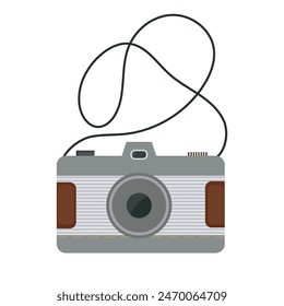 vintage camera vector illustration on white background
