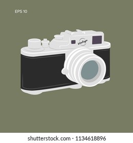 Vintage camera vector illustration. Retro photo equipment. simple colour illusration